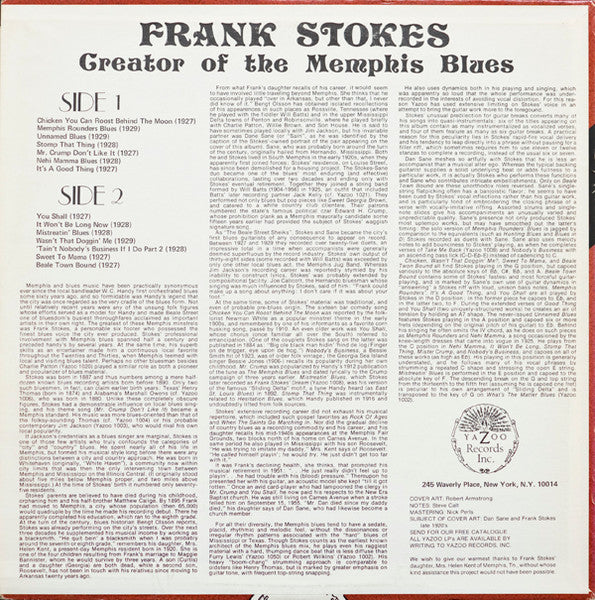 Frank Stokes : Creator Of The Memphis Blues (LP, Comp, Red)