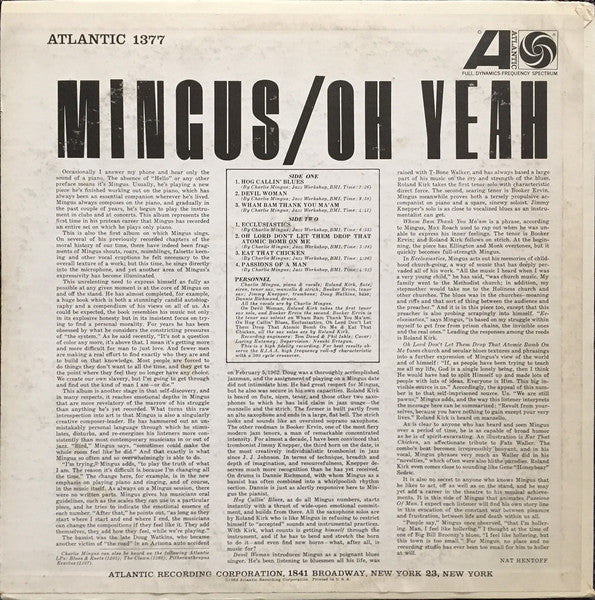 Charles Mingus : Oh Yeah (LP, Album, Mono, RP)