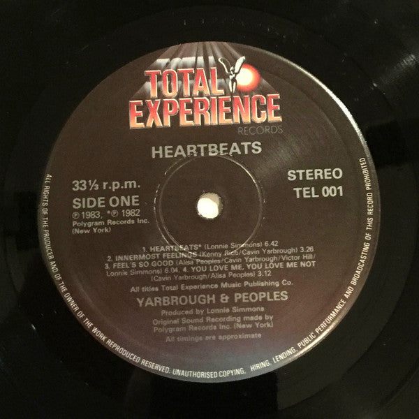 Yarbrough & Peoples : Heartbeats (LP, Album)