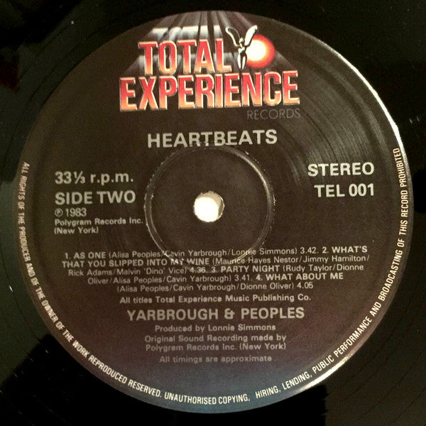 Yarbrough & Peoples : Heartbeats (LP, Album)