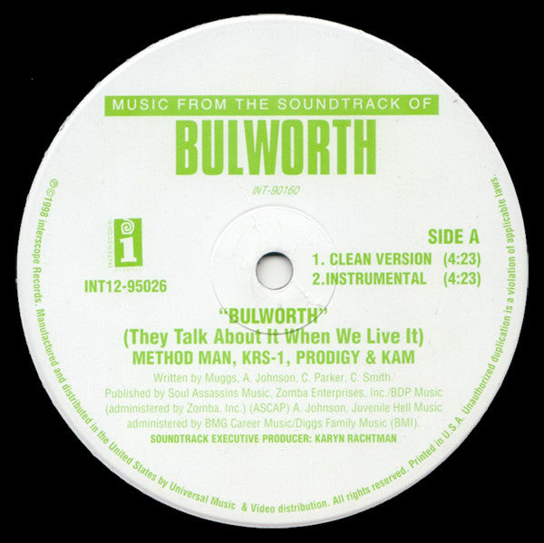 Method Man, KRS-One, Prodigy & Kam (2) : Bulworth (They Talk About It When We Live It) (12")