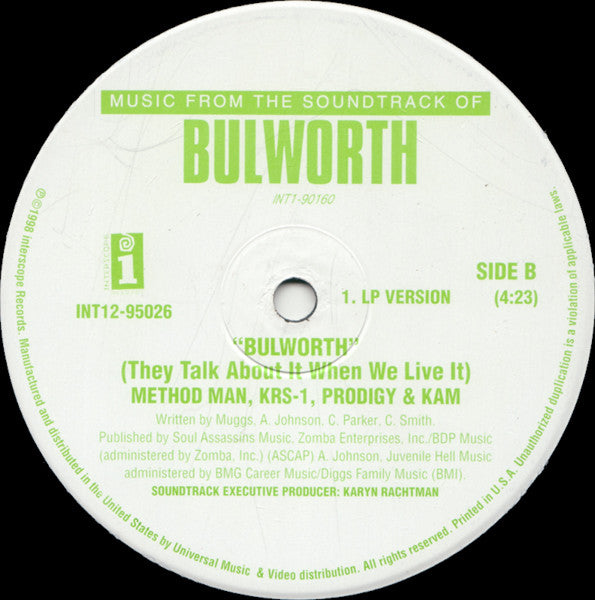 Method Man, KRS-One, Prodigy & Kam (2) : Bulworth (They Talk About It When We Live It) (12")
