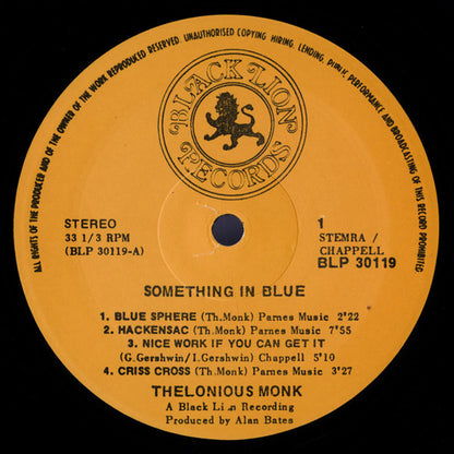 Thelonious Monk : Something In Blue (LP, Album)