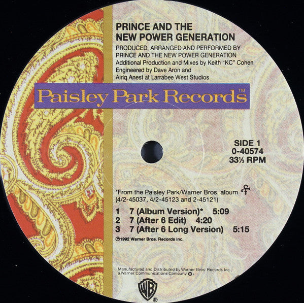 Prince And The New Power Generation : 7 (12", Maxi)