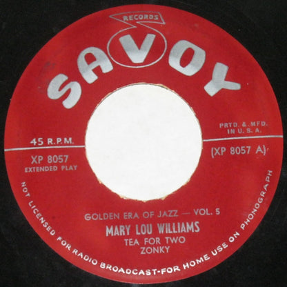 Mary Lou Williams / Coleman Hawkins, Big Joe Turner : Golden Era Of Jazz - Vol. 5 (7", EP, Mono)