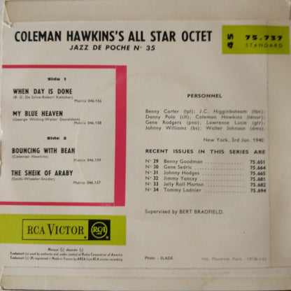 Coleman Hawkins' All Star Octet : Jazz De Poche N° 35 (7", EP)