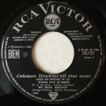 Coleman Hawkins' All Star Octet : Jazz De Poche N° 35 (7", EP)