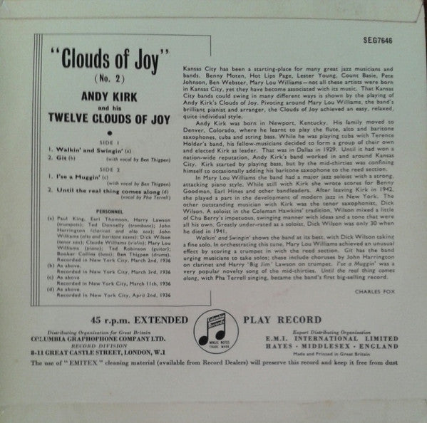 Andy Kirk And His Clouds Of Joy : Walkin' And Swingin' (7", EP, Mono)