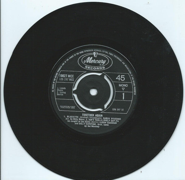 Sarah Vaughan And Billy Eckstine : Together Again (7", EP, Mono)