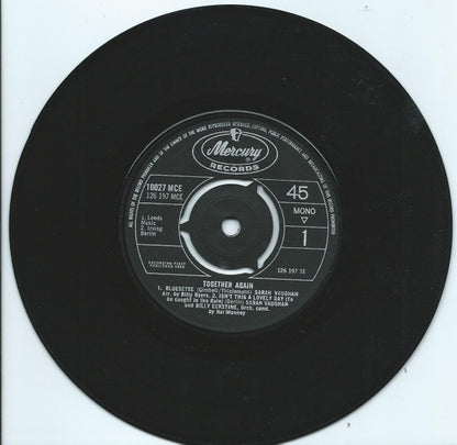 Sarah Vaughan And Billy Eckstine : Together Again (7", EP, Mono)