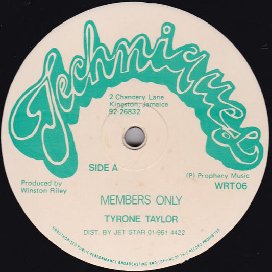 Tyrone Taylor / Vic Taylor : Members Only / Let Me Rock You Tonight (12")