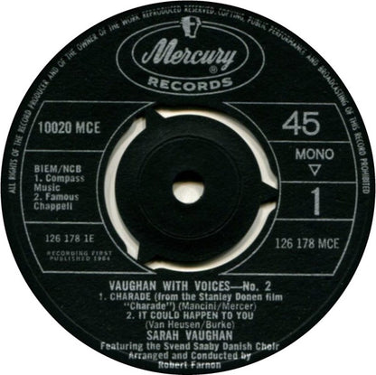 Sarah Vaughan : Vaughan With Voices No.2 (7", EP, Mono)