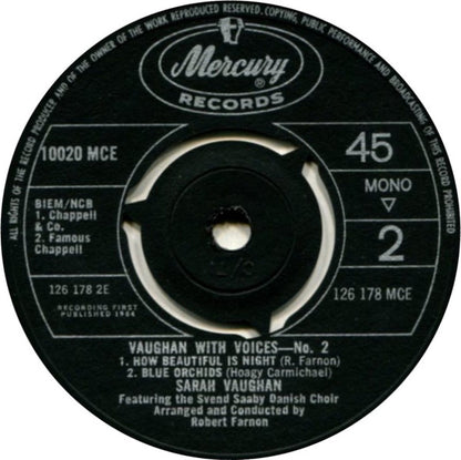 Sarah Vaughan : Vaughan With Voices No.2 (7", EP, Mono)