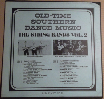 Various : Old Time Southern Dance Music : The String Bands Vol 2 (LP, Comp)