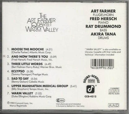Art Farmer Quartet : Warm Valley (CD, Album)
