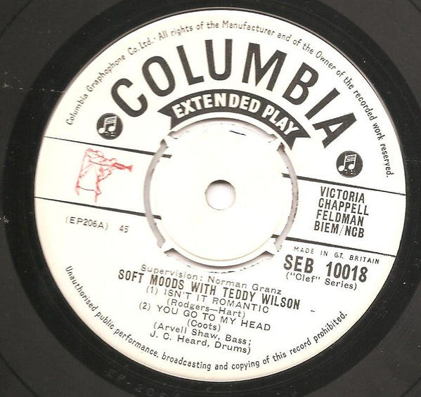 Teddy Wilson : Soft Moods With Teddy Wilson (7", EP)