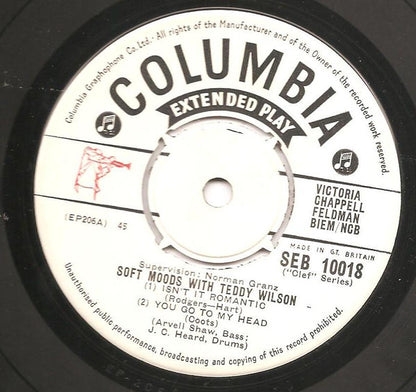 Teddy Wilson : Soft Moods With Teddy Wilson (7", EP)