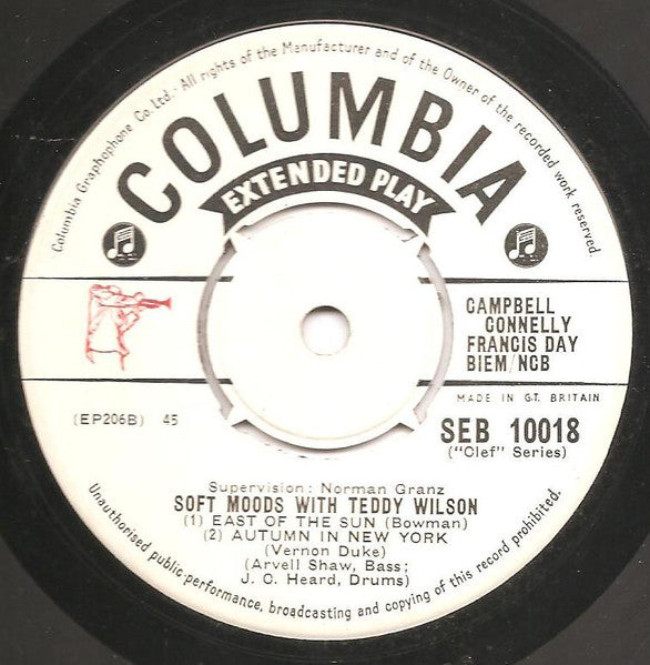 Teddy Wilson : Soft Moods With Teddy Wilson (7", EP)