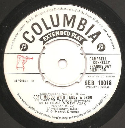 Teddy Wilson : Soft Moods With Teddy Wilson (7", EP)