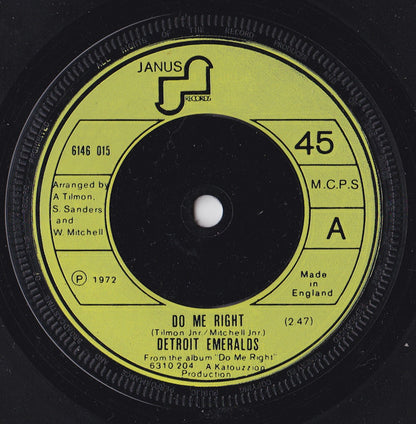Detroit Emeralds : Do Me Right (7", Inj)