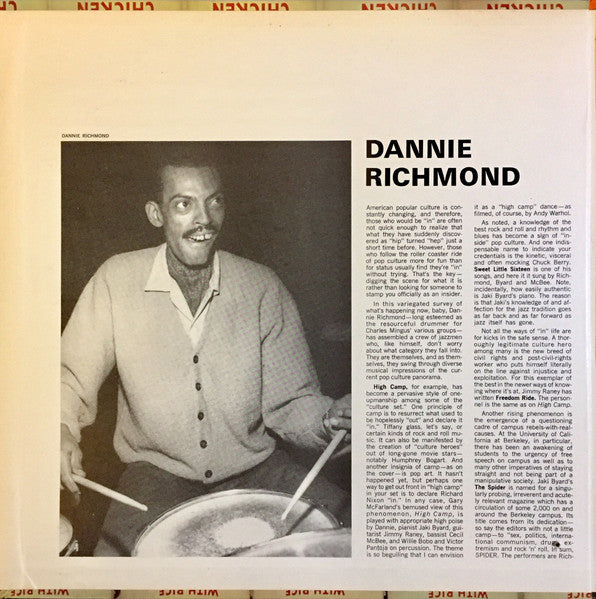 Dannie Richmond's "In" Crowd : "In" Jazz For The Culture Set (LP, Album, Mono)