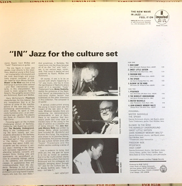 Dannie Richmond's "In" Crowd : "In" Jazz For The Culture Set (LP, Album, Mono)