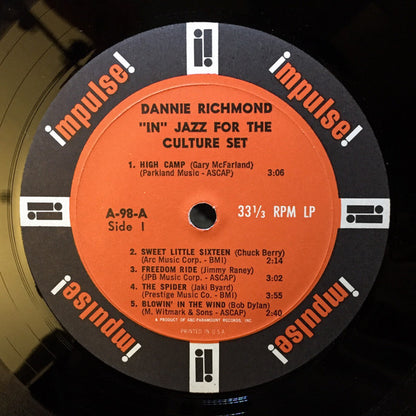 Dannie Richmond's "In" Crowd : "In" Jazz For The Culture Set (LP, Album, Mono)