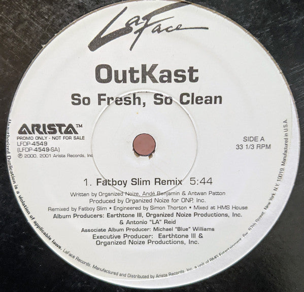 OutKast : So Fresh, So Clean (Fatboy Slim Remix) (12", Promo)