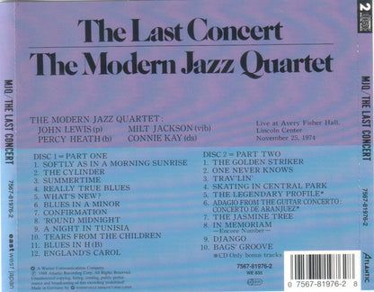 The Modern Jazz Quartet : The Last Concert (2xCD, Album)