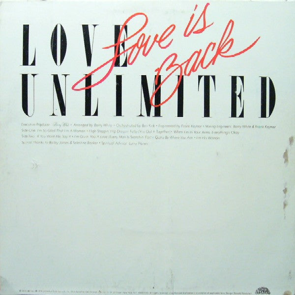 Love Unlimited : Love Is Back (LP, Album)