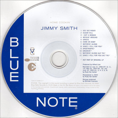 Jimmy Smith With Percy France / Kenny Burrell / Donald Bailey : Home Cookin' (The Incredible Jimmy Smith) (CD, Album, Copy Prot., RE, RM)