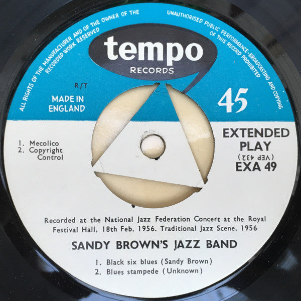 Sandy Brown's Jazz Band : Black Six Blues (7", EP)