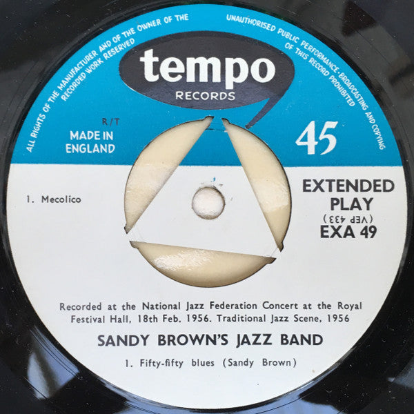 Sandy Brown's Jazz Band : Black Six Blues (7", EP)