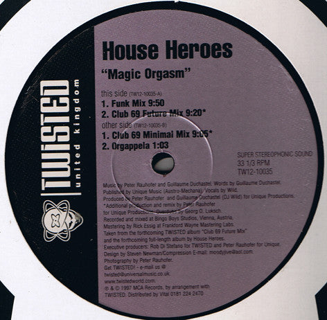 House Heroes : Magic Orgasm (12")