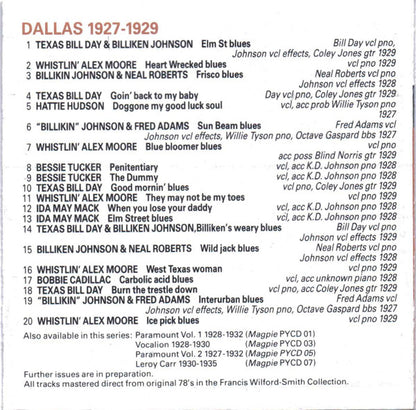 Various : Dallas 1927-1929 (CD, Comp)