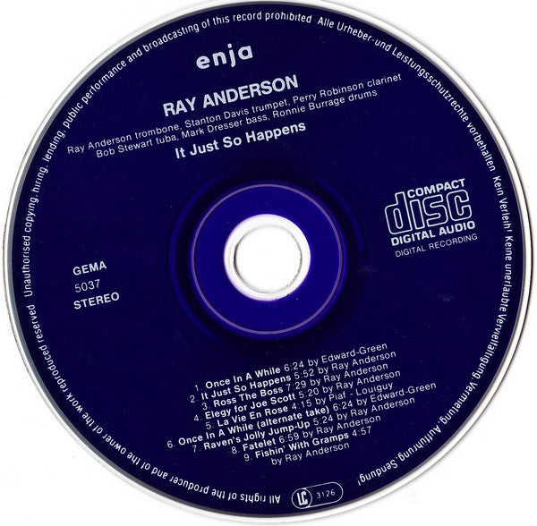Ray Anderson : It Just So Happens (CD, Album)