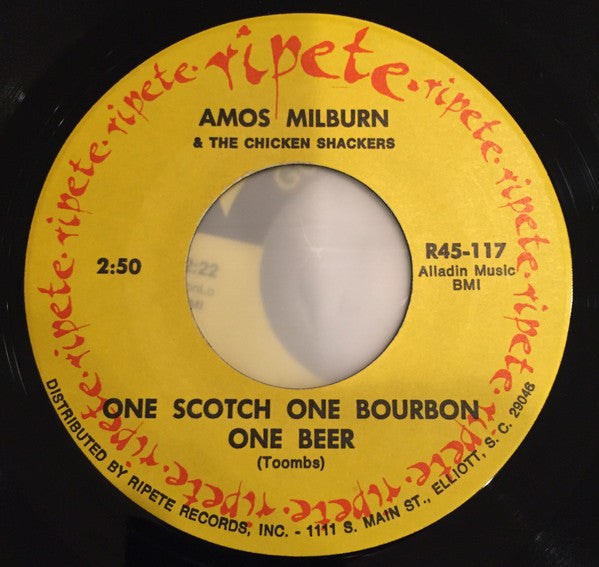 Amos Milburn & The Chicken Shackers* : One Scotch One Bourbon One Beer / Chicken Shack (7", Single, RE)