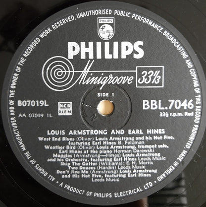 Louis Armstrong And His Orchestra : Louis Armstrong And Earl Hines (LP, Comp)
