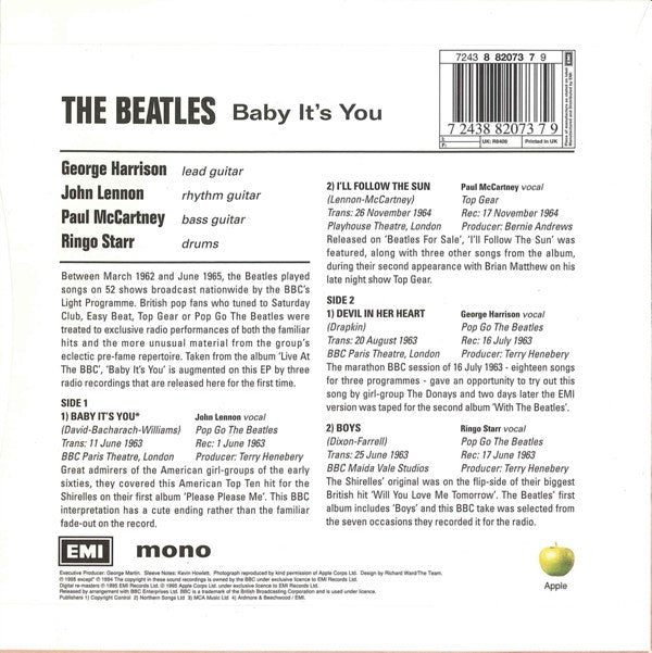 The Beatles : Baby It's You (7", EP, Mono, RM)