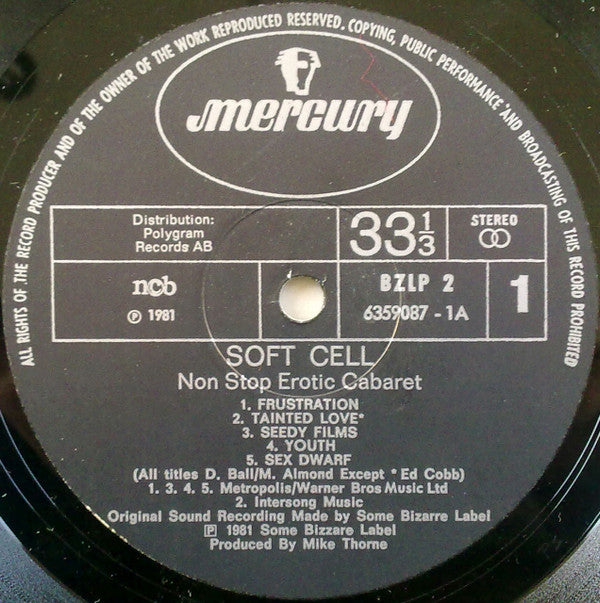 Soft Cell : Non-Stop Erotic Cabaret (LP, Album)