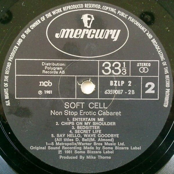 Soft Cell : Non-Stop Erotic Cabaret (LP, Album)