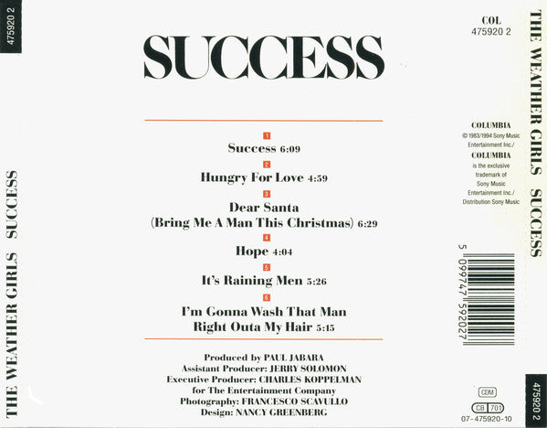 The Weather Girls : Success (CD, Album, RE)