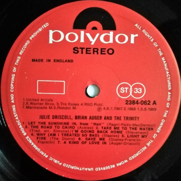 Julie Driscoll, Brian Auger & The Trinity : Julie Driscoll, Brian Auger & The Trinity (LP, Comp)