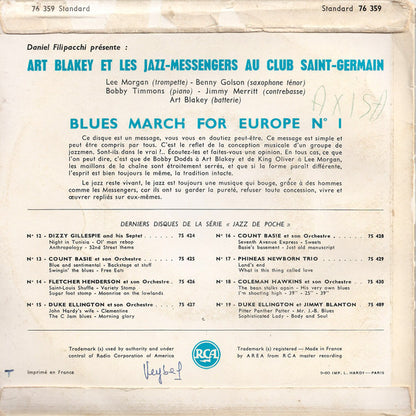 Art Blakey & The Jazz Messengers : Blues March (7", EP, Mono, RP, Yel)