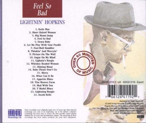 Lightnin' Hopkins : Feel So Bad - The Essential Recordings (CD, Comp, RM)