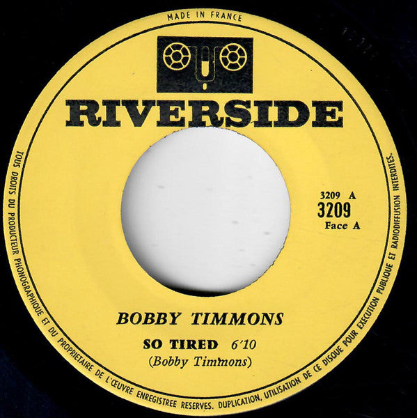 Bobby Timmons : So Tired (7", EP, Mono)