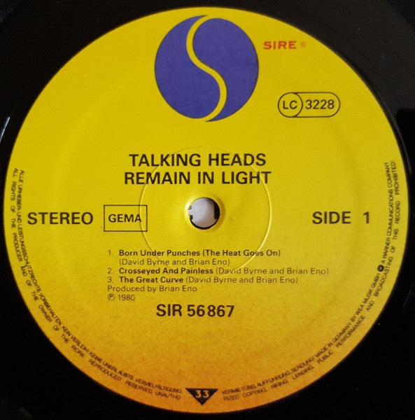 Talking Heads : Remain In Light (LP, Album, RE)