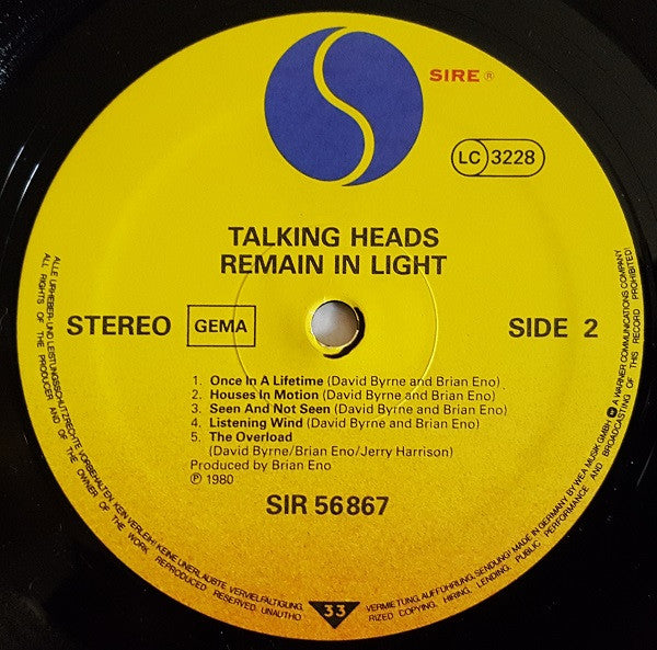 Talking Heads : Remain In Light (LP, Album, RE)