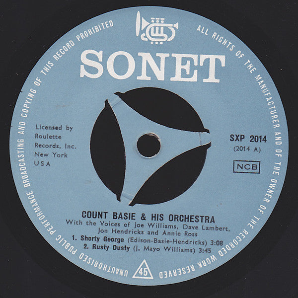 Dave Lambert (3), Jon Hendricks, Joe Williams, Annie Ross Plus The Count Basie Orchestra : Sing Along With Basie - Vol 2 (7", EP)