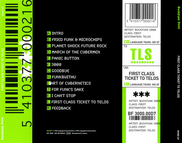 Buckfunk 3000 : First Class Ticket To Telos (CD, Album)